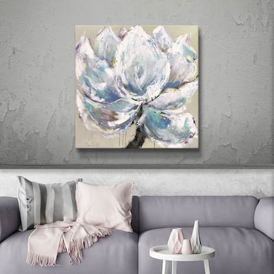 ArtWall Muted magnolia Gallery Wrapped Canvas - White