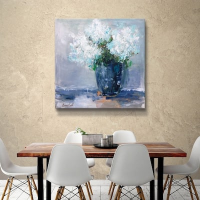 ArtWall Blue hydrangeas Gallery Wrapped Canvas