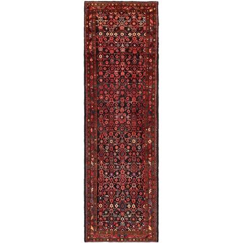 Hand Knotted Hossainabad Wool Runner Rug - 3' 10 x 12' 8