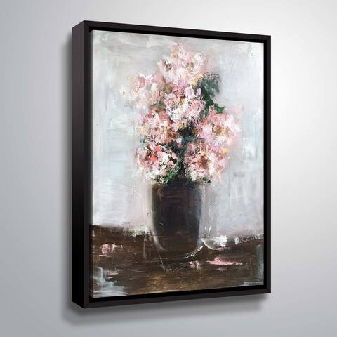 ArtWall Perfect peonies Gallery Wrapped Floater-framed Canvas - Pink