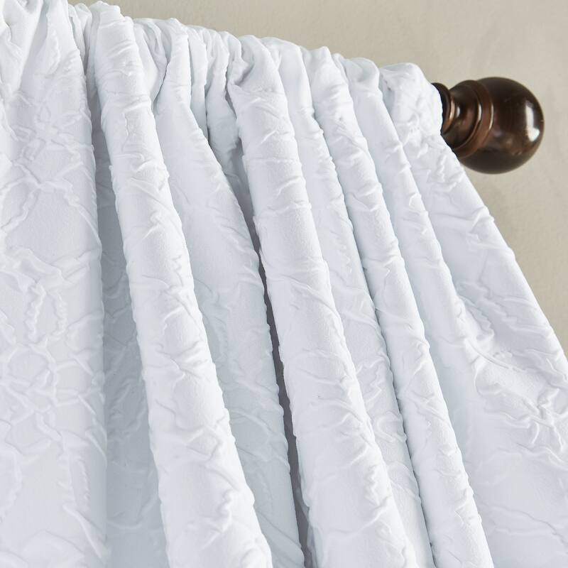 Bloomsbury Microsculpt Room Darkening Rod Pocket Curtain Panel - 52 X 108 - White