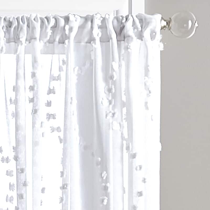 Dixon Wave Sheer Single Curtain Panel - 50" w x 95" l - White