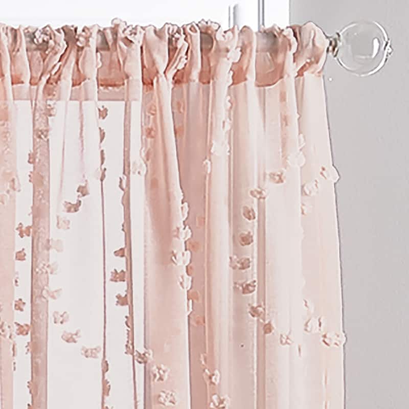 Dixon Wave Sheer Single Curtain Panel - 50" w x 84" l - Blush