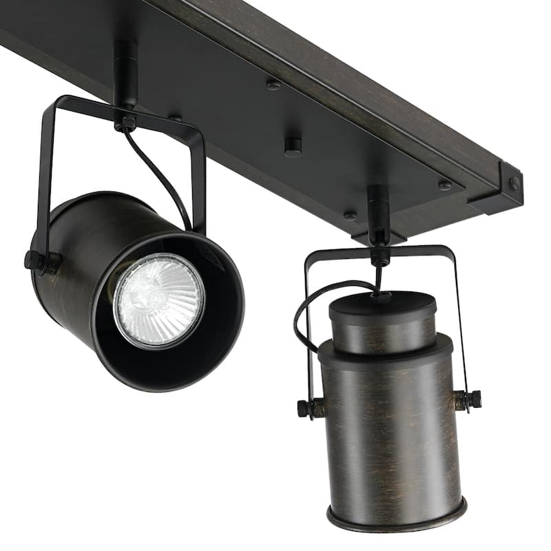 Carbon Loft Fallon 3-light Dark Wood Finish Track Lighting, Bulbs Included