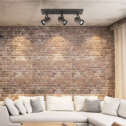 Carbon Loft Fallon 3-light Dark Wood Finish Track Lighting, Bulbs Included