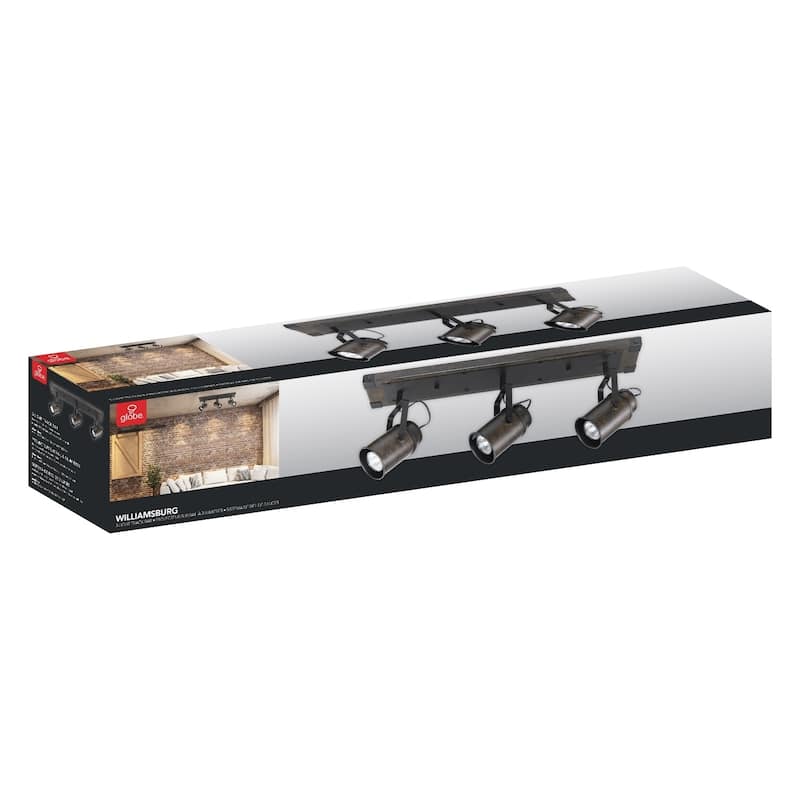 Carbon Loft Fallon 3-light Dark Wood Finish Track Lighting, Bulbs Included