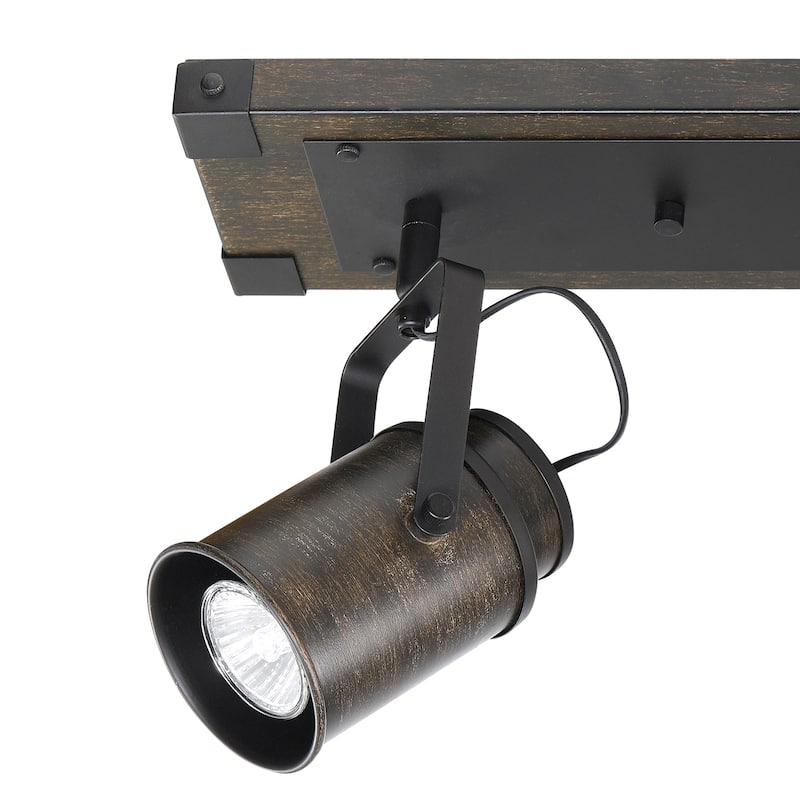 Carbon Loft Fallon 3-light Dark Wood Finish Track Lighting, Bulbs Included