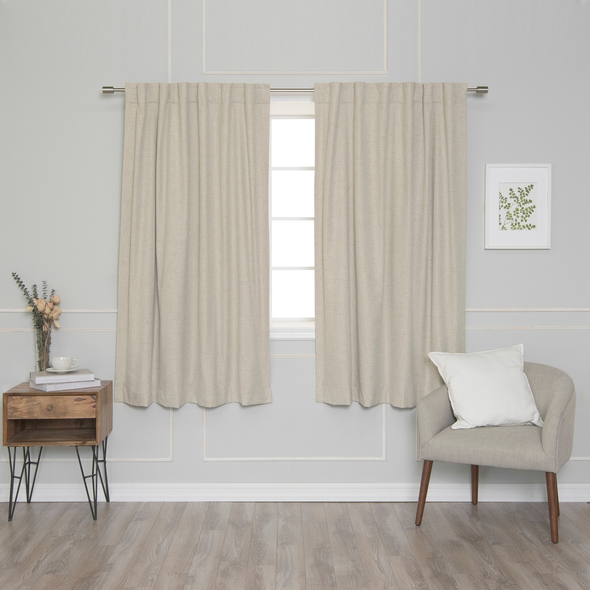 Shop Aurora Home Linen Look Back Tab Thermal Room Darkening