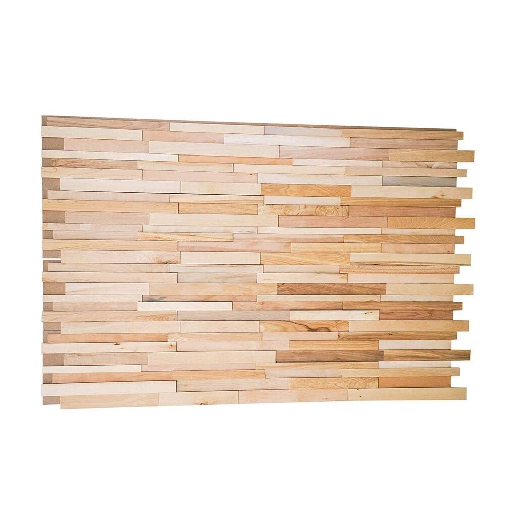 3D Maple Wood 0.43 in. x 7.87 in. x 47.24 in. Wall Panel (8-Pack)