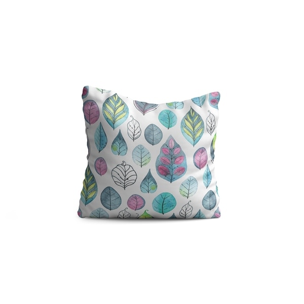 Oyo Reversible Decorative Pillows - Cushion & Insert 17"x17" Home Décor Throw Pillow For Bedding Porch Sofa Couch - Leaves