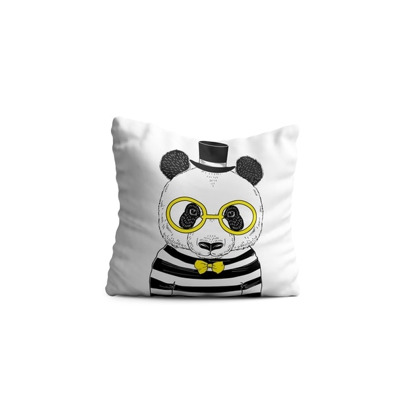 Oyo Reversible Decorative Pillows - Cushion & Insert 17"x17" Home Décor Throw Pillow For Bedding Porch Sofa Couch - Panda