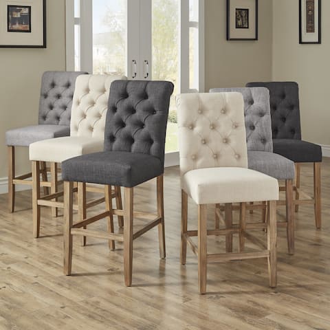 Benchwright Premium Tufted Rolled Back Counter/ Bar Height Stools (Set of 2) by iNSPIRE Q Artisan