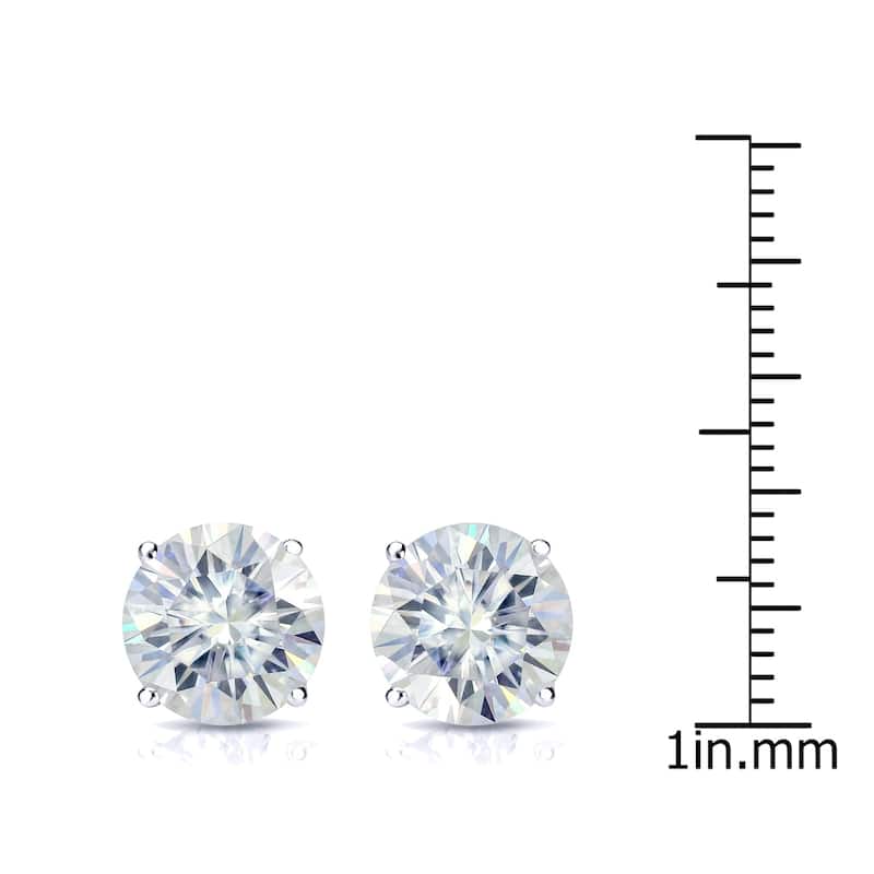 Auriya 5ctw Round Moissanite Stud Earrings 14k Gold 4-Prong Basket