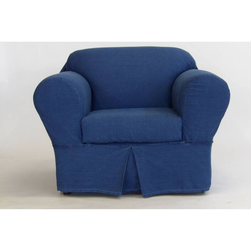 Classic Slipcovers Washed Denim 2 Piece Chair Slipcover
