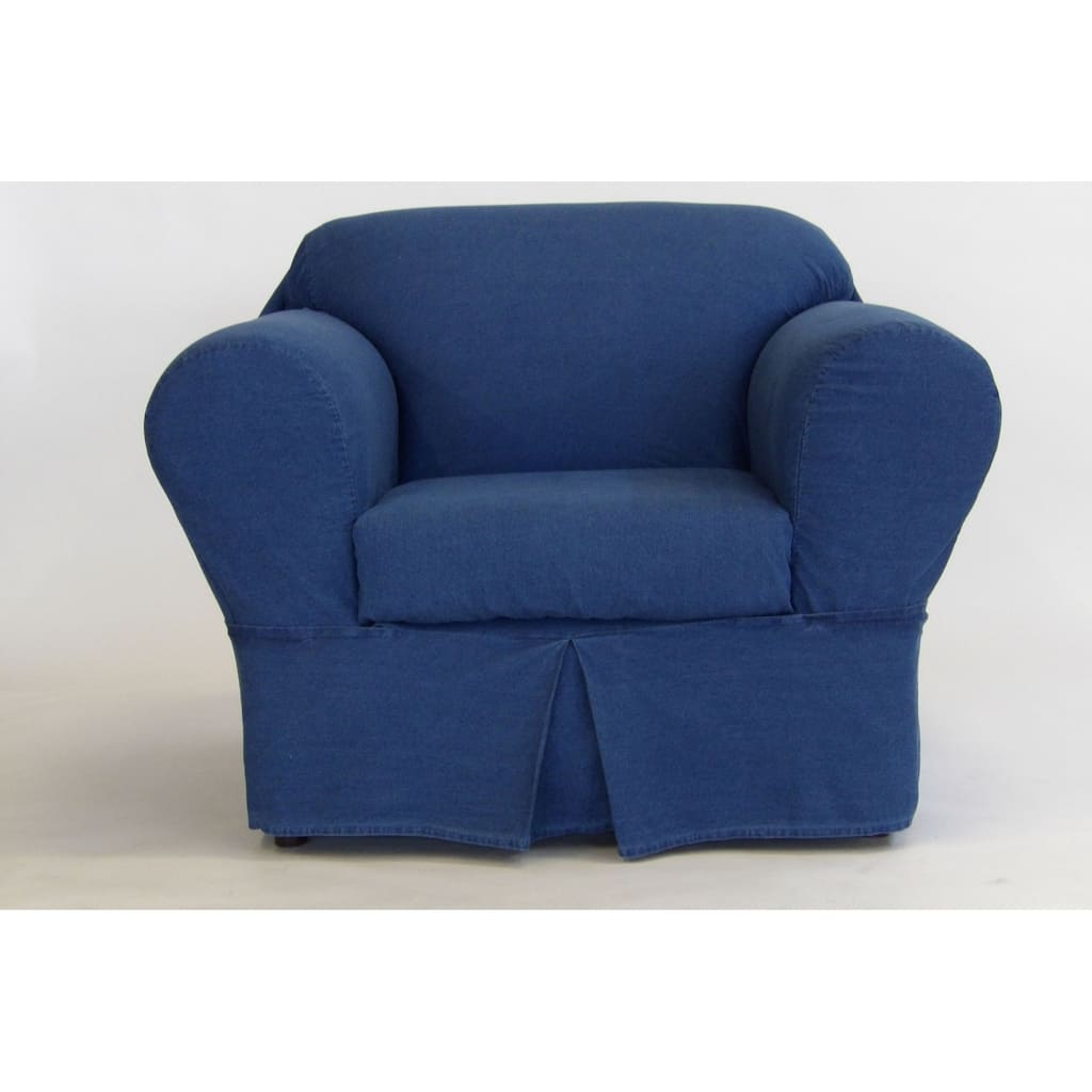 Classic Slipcovers Washed Denim 2 Piece Chair Slipcover