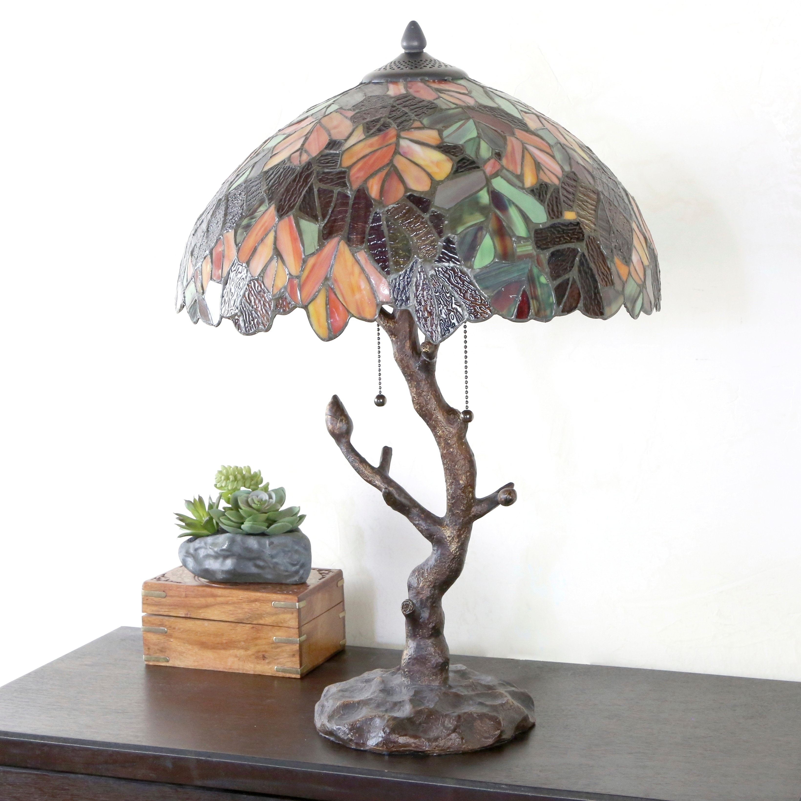 tiffany style palm tree lamp