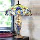 Copper Grove Glenbow 26-inch Tiffany-style Stained Glass Victorian Double-lit Table Lamp - Blue