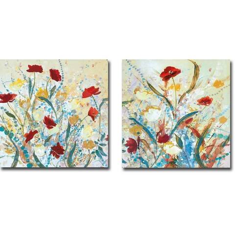 Field of Warmth 1 and 2 by Savy Jane 2-piece Gallery Wrapped Canvas Giclee Art Set (24 in x 24 in, Ready to Hang)