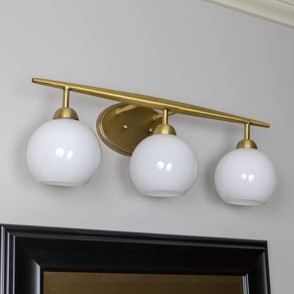 slide 1 of 4, Michael Milk Glass 3-Light Vanity Light
