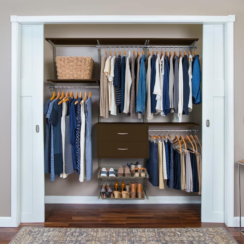 freedomRail Ultimate Adjustable Closet Kit 72" - 76" - Chocolate Pear