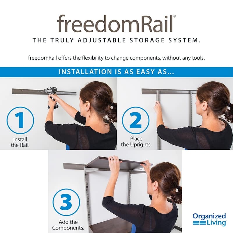 freedomRail Ultimate Adjustable Closet Kit 72" - 76"