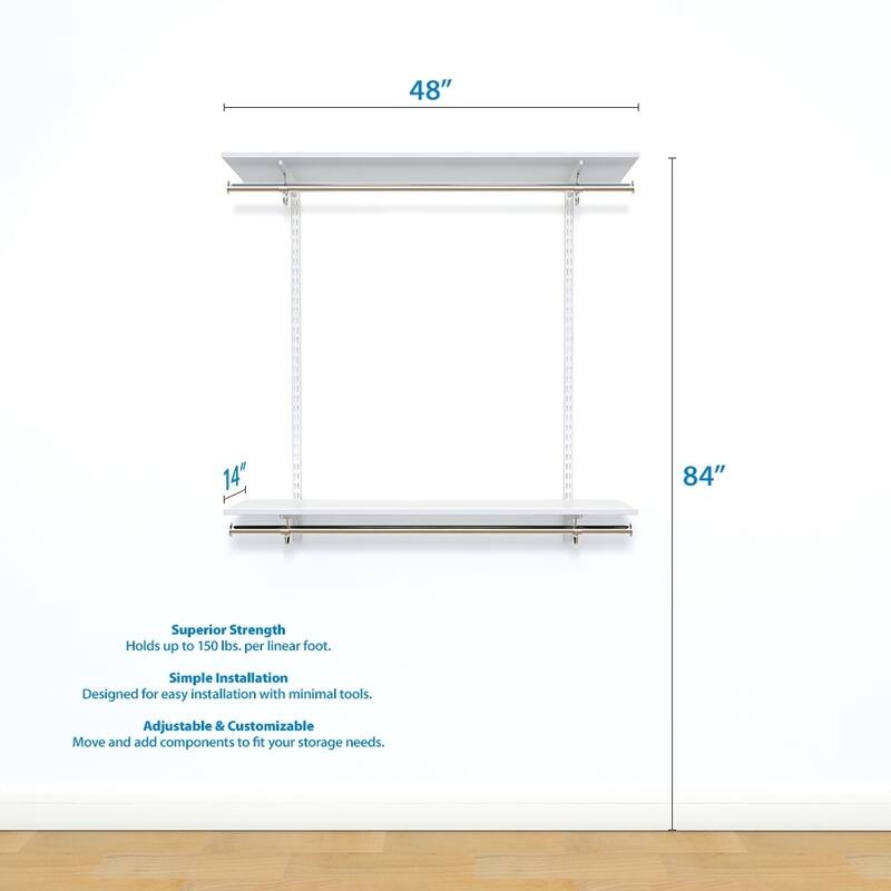 freedomRail Basic Adjustable Closet Kit 48" - 52"