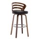 preview thumbnail 2 of 4, Porthos Home Cora Swivel Bar Stool - Beech Wood Legs & PU Leather Upholstery