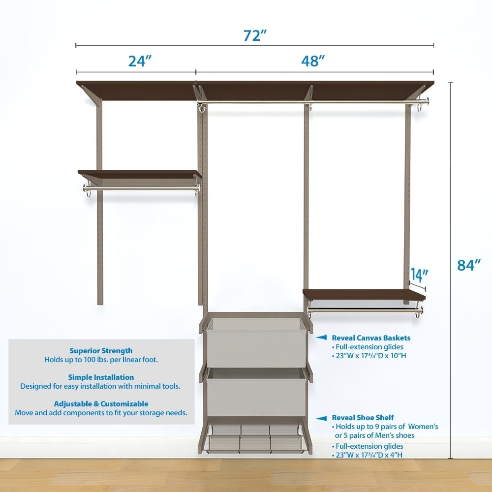 Basic Adjustable Pantry Kit, 72-76