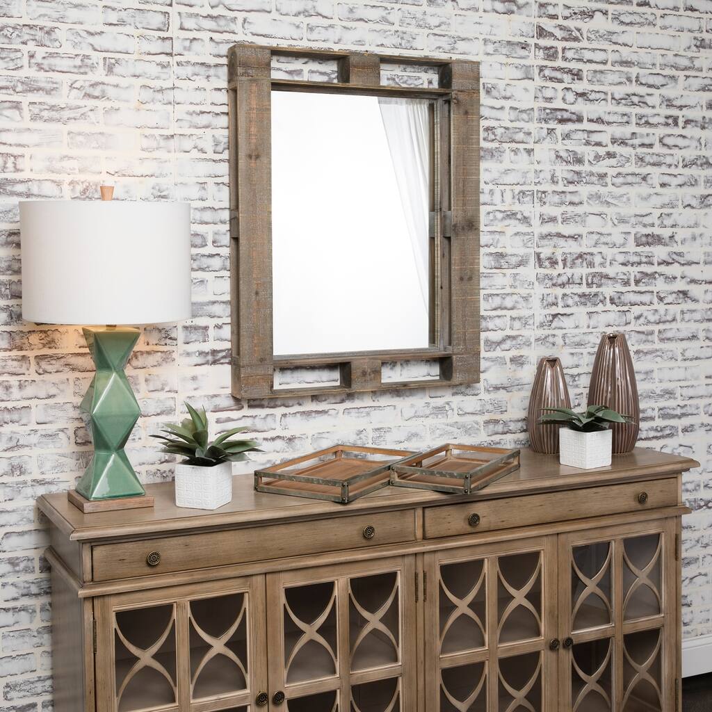 Pallet Mirror Natural Wood Horizontal and Vertical Wall Mirror - A