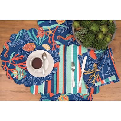 Ridley Island Tropical/Coastal Cotton Quilted Placemat Set of 6