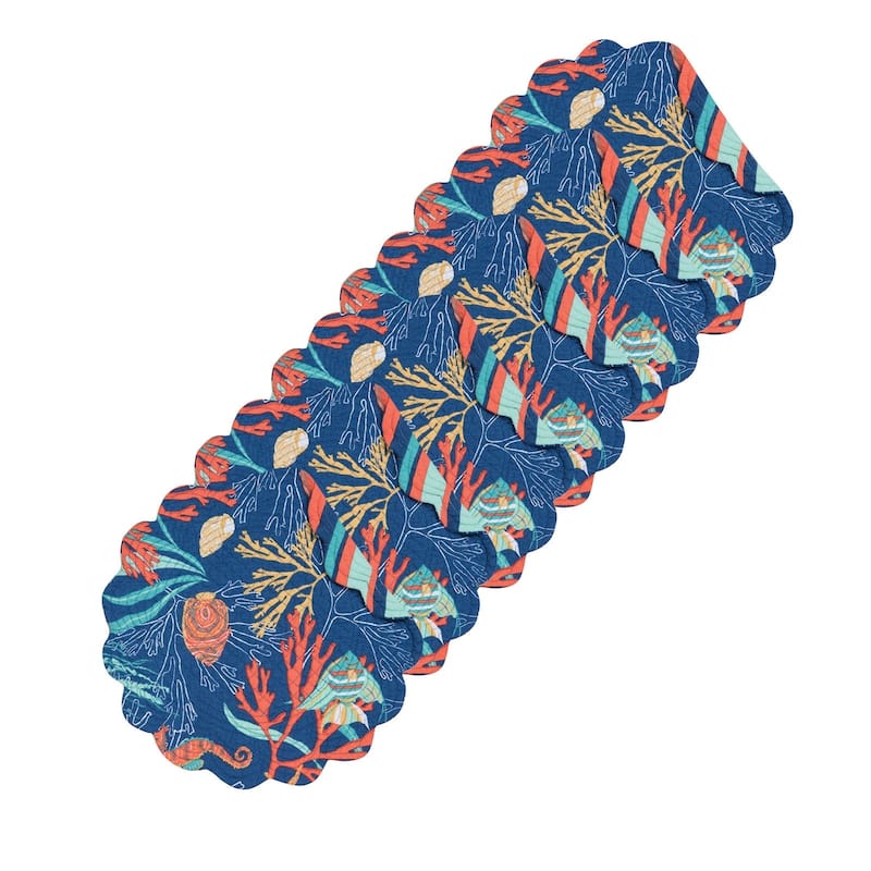Ridley Island Tropical/Coastal Cotton Quilted Placemat Set of 6
