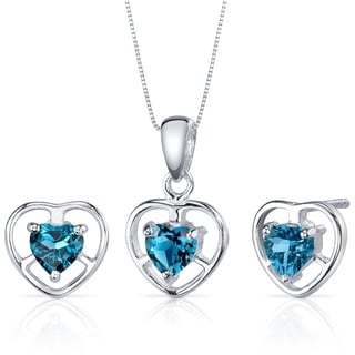 Authentic .925 Sterling Silver Heart Shaped Stud Earrings 8mm 3.00 Carat Total Weight