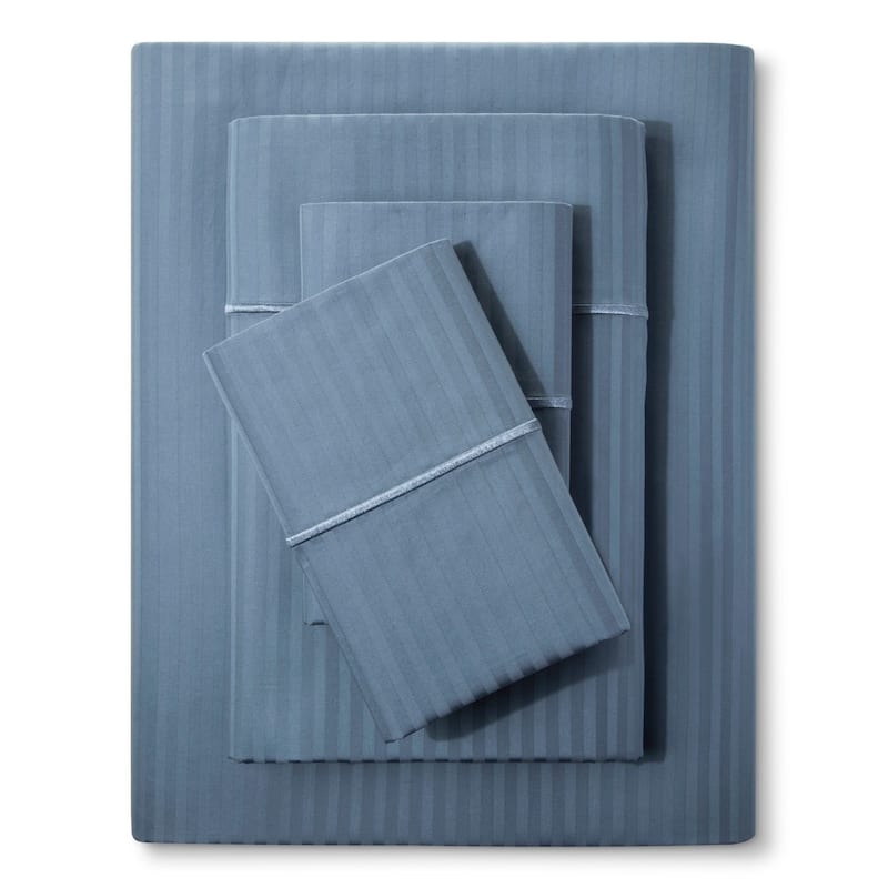 Luxury Deep Pocket 500 Thread Count Egyptian Cotton Bed Sheet Set - Blue - Queen
