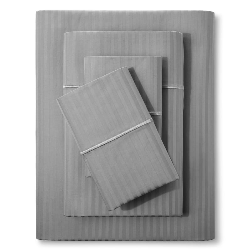 Luxury Deep Pocket 500 Thread Count Egyptian Cotton Bed Sheet Set - Grey - King