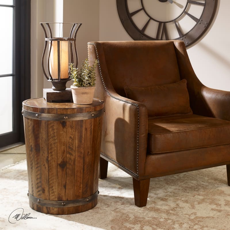 Uttermost Ceylon Wine Barrel Accent Table