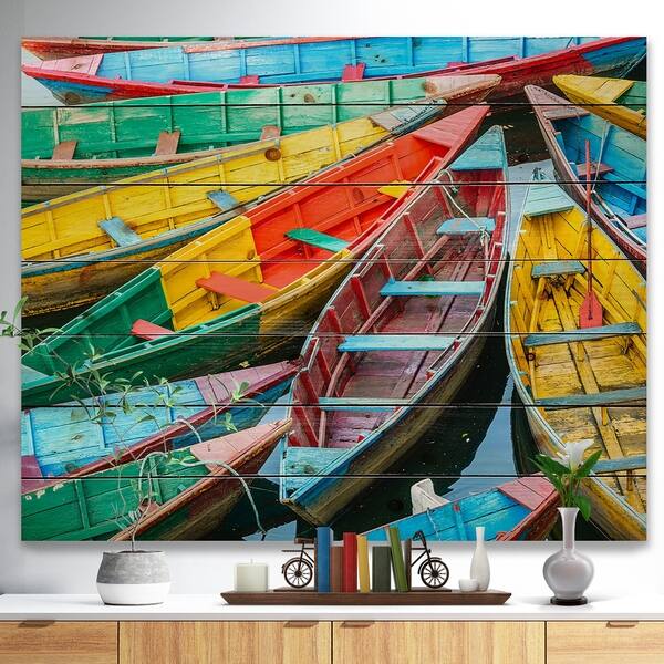 Shop Designart Rowing Boats On The Lake In Pokhara Boat Print On