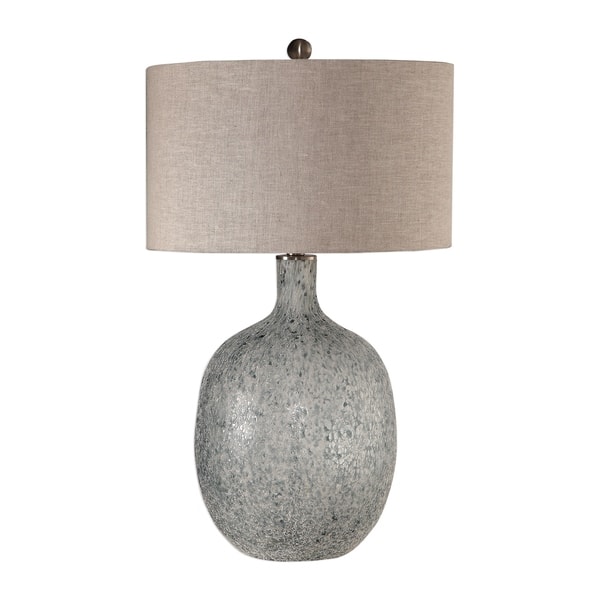 slide 2 of 5, Uttermost Oceaonna Textured Aged White Glass Table Lamp