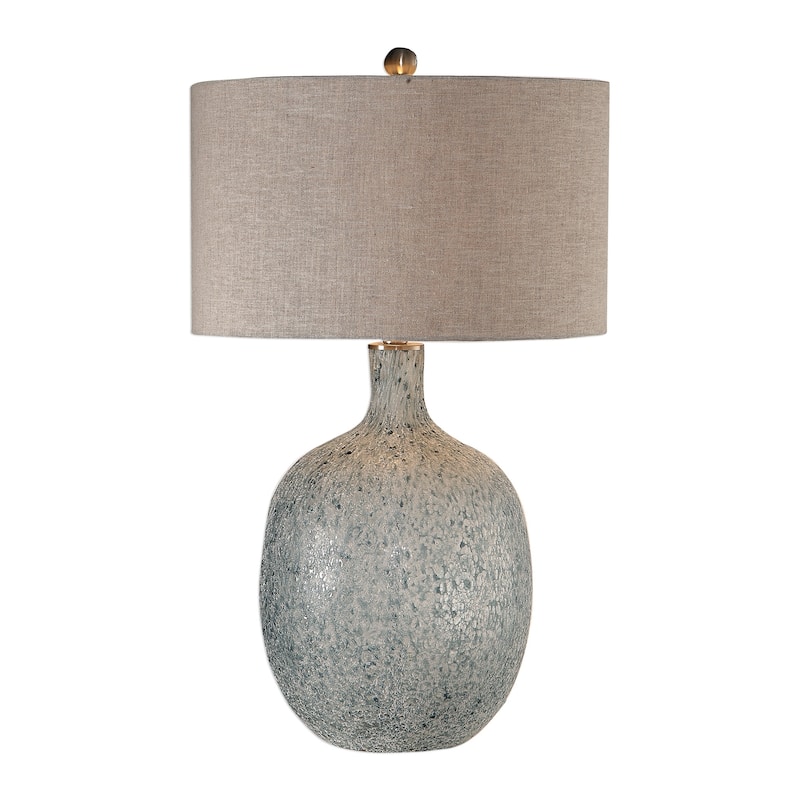 Uttermost Oceaonna Textured Aged White Glass Table Lamp