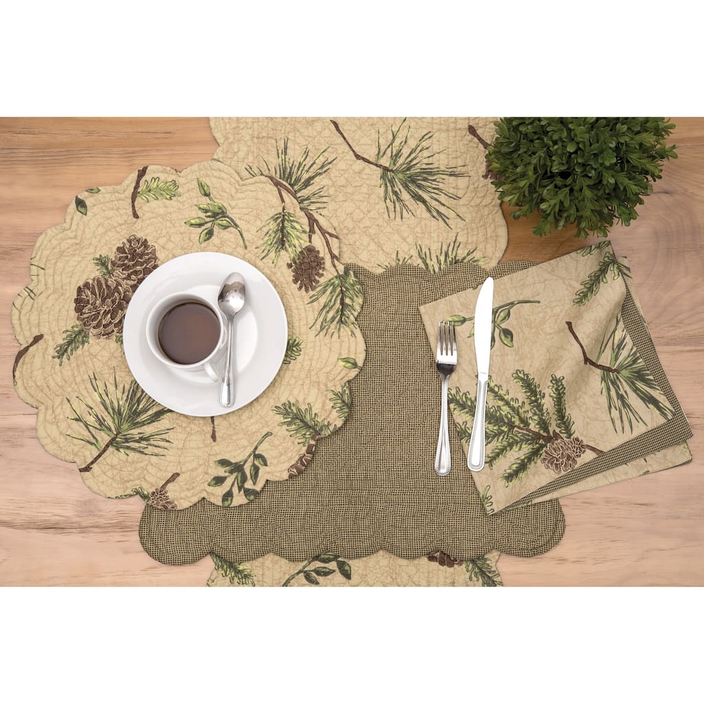 Sierra Retreat Rustic Cotton Quilted Placemat Set of 6