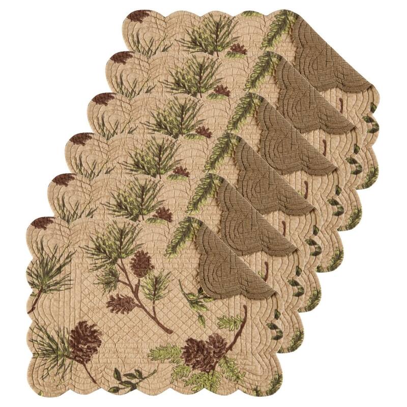 Sierra Retreat Rustic Cotton Quilted Placemat Set of 6