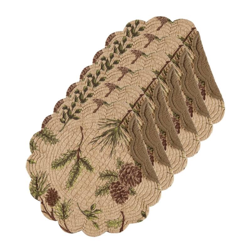 Sierra Retreat Rustic Cotton Quilted Placemat Set of 6