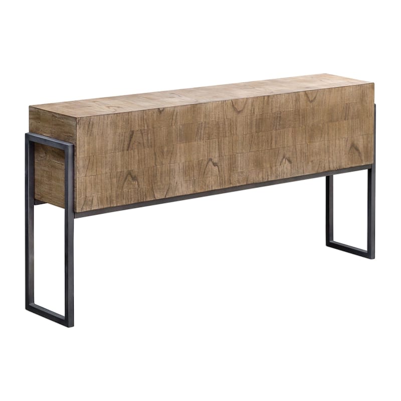 Uttermost Nevis Light Oatmeal Wash Contemporary Sofa Table