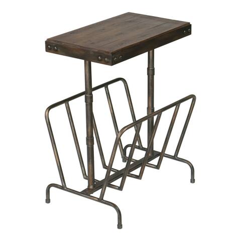 Uttermost Sonora Burnished Brushed Industrial Magazine Side Table