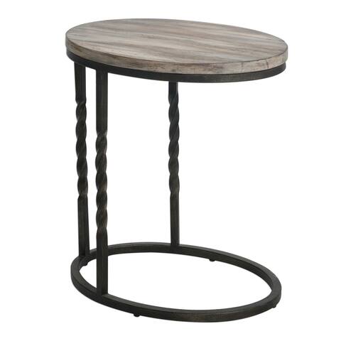 Uttermost Tauret Cantilever Textured Aged Steel Side Table