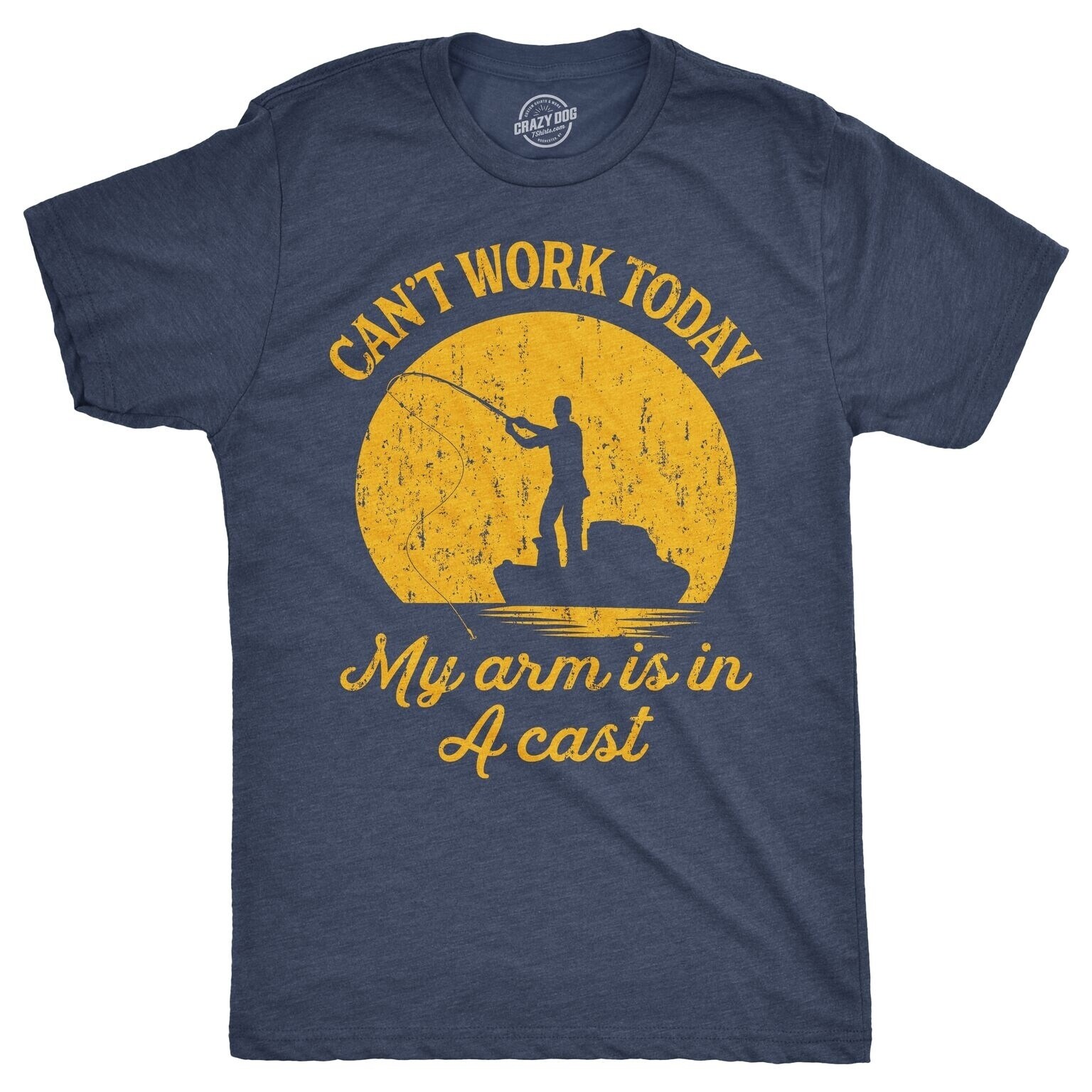 Shop Mens Can T Work Today Arm Is In A Cast Tshirt Funny Fathers Day Fishing Tee For Guys Overstock 23551575