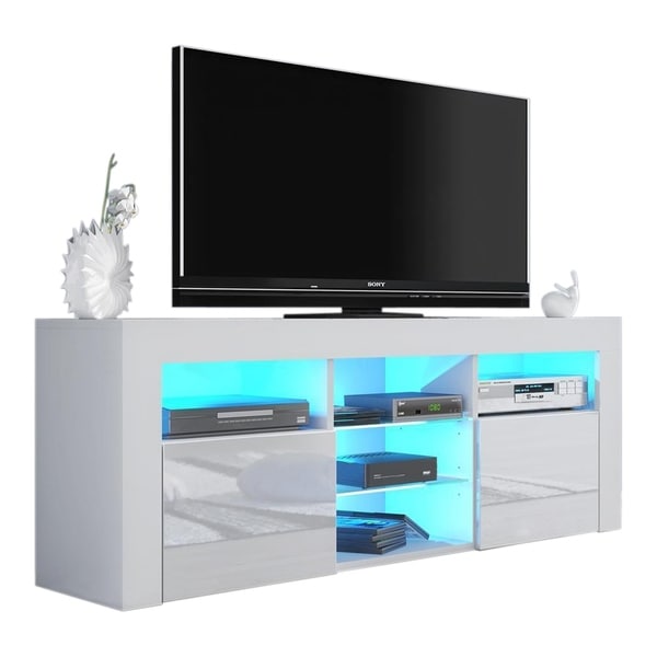 Shop Milano 145 Modern 57" TV Stand Matte Body High Gloss ...