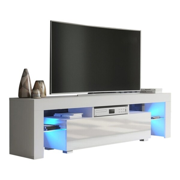 Milano 160 Modern 63 Tv Stand Matte Body High Gloss Fronts Milano 160 Modern 63 Tv Stand Matte Body High Gloss Fronts With 16 Color Leds