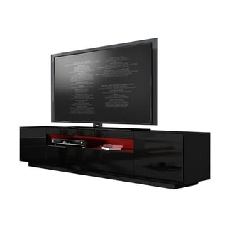 Miami 200 Modern 79" TV Stand High Gloss Fronts with 16 Color LEDs