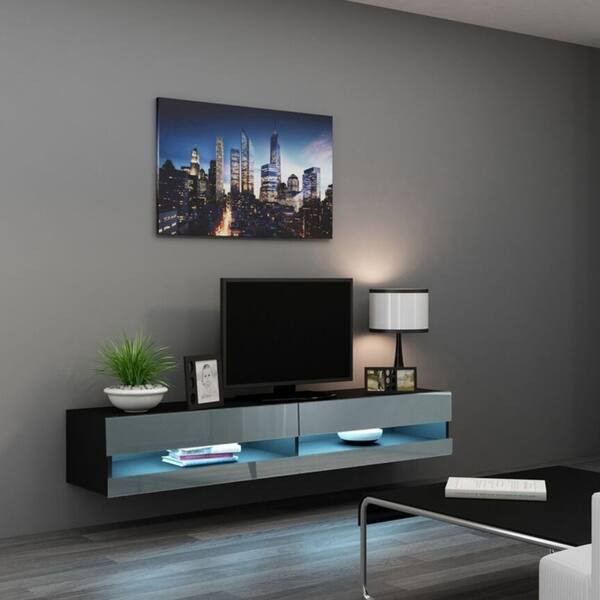 Shop Vigo 180 Wall Mounted Floating 71 Tv Stand With 16 Color