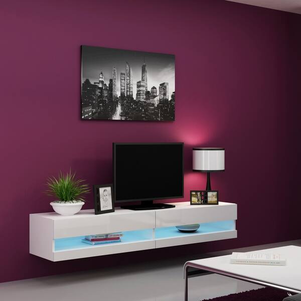 Shop Vigo 180 Wall Mounted Floating 71 Tv Stand With 16 Color